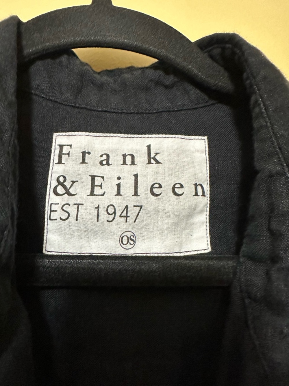 Frank & Eileen Linen Mackenzie Button Up Shirt OS Oversized Women Black - Picture 6 of 11